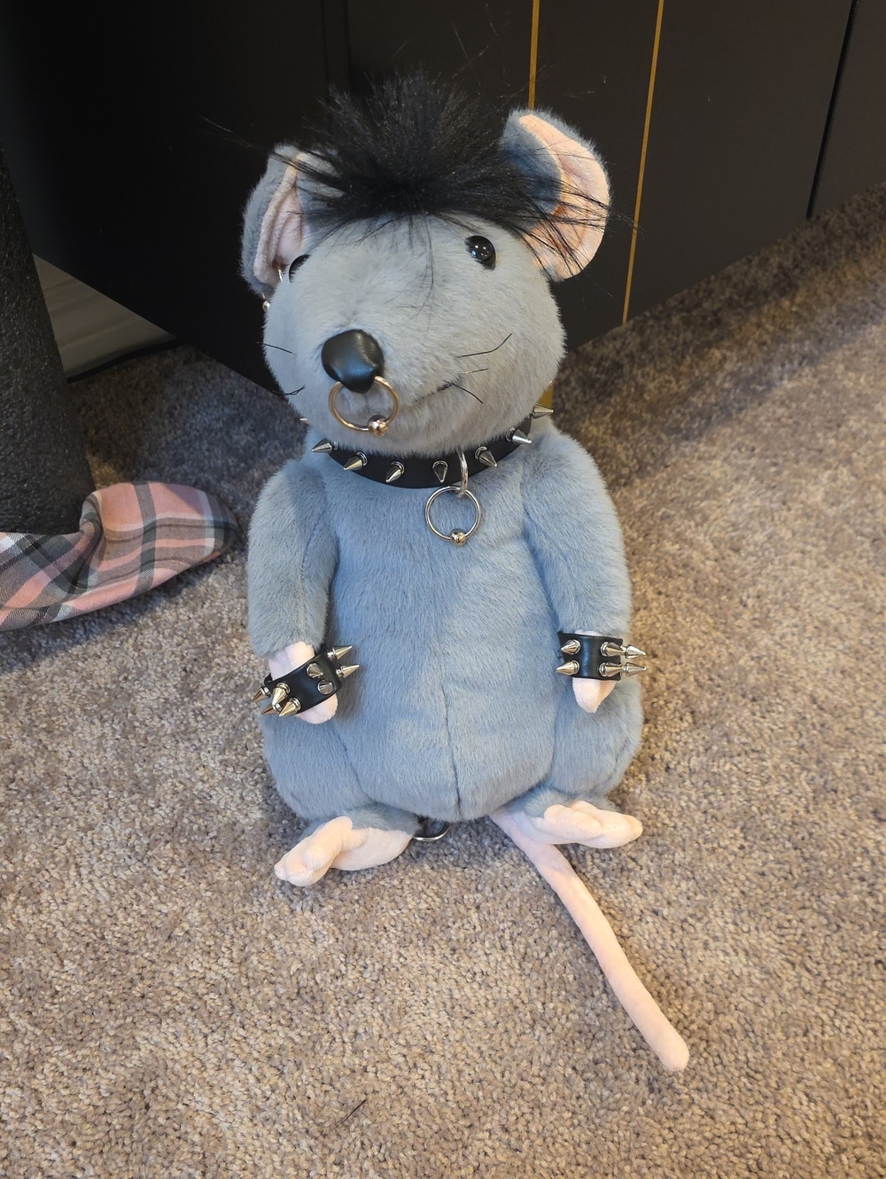 Plush Punk Rat Back Pack - Blue